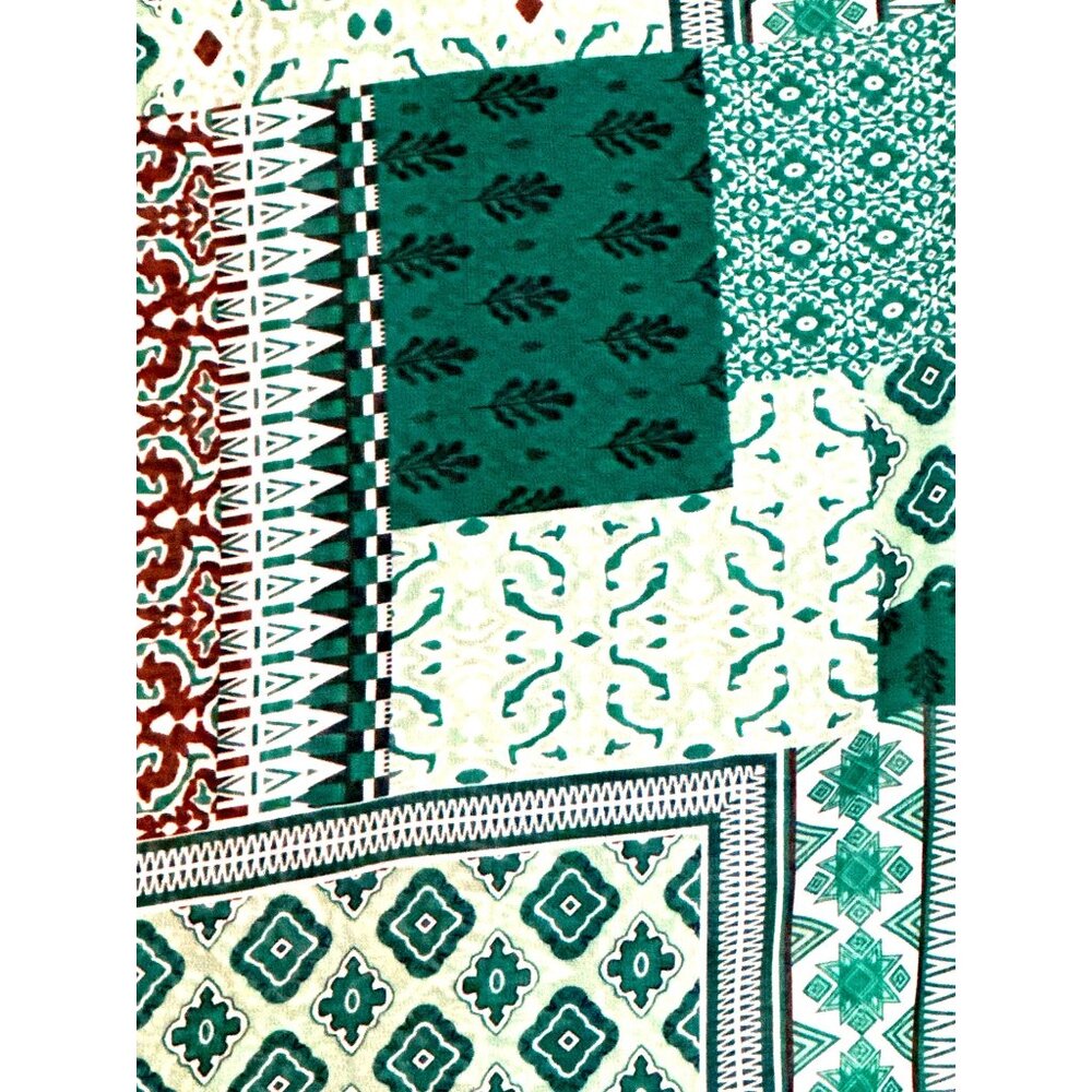 CCC Bohemian Style Patchwork Cape Lightweight Sheer Fabric Elegant Turquoise Whi - Picture 8 of 10